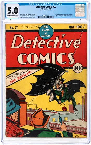 CGC 5.0 Detective Comics #27 in Hake’s Auction Closes March 15